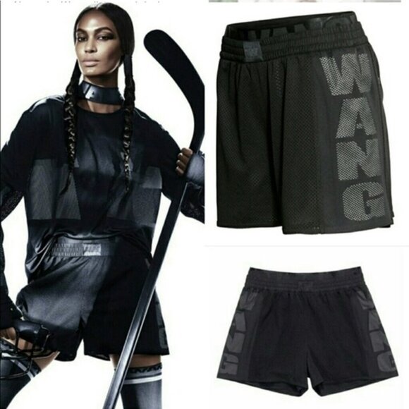 Alexander Wang x H&M Pants - Alexander Wang x H&M Black Mesh Logo Shorts, Size 6